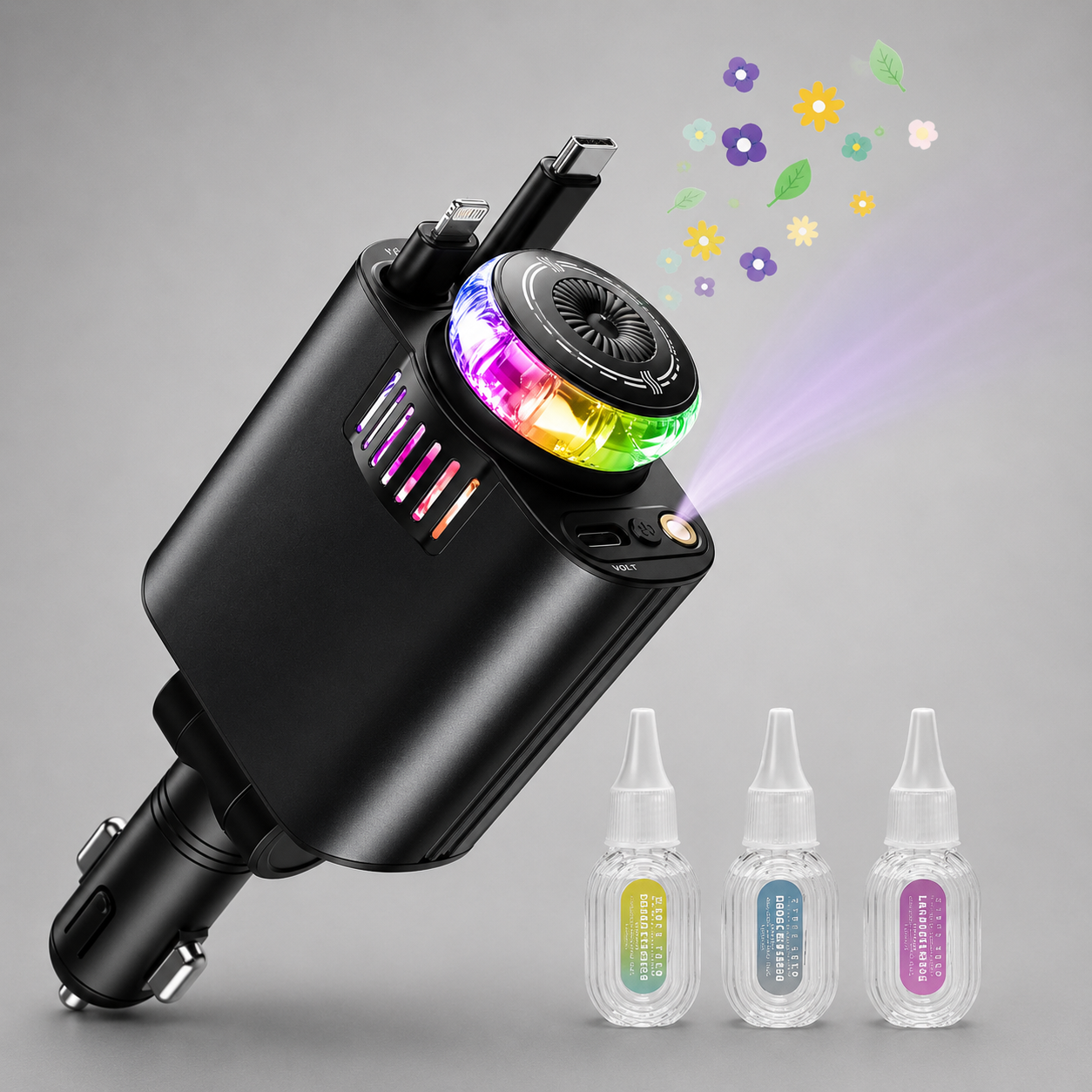 الشاحن المعطر المضيء  6 في 1